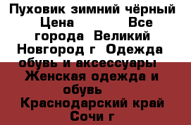 Пуховик зимний чёрный › Цена ­ 2 500 - Все города, Великий Новгород г. Одежда, обувь и аксессуары » Женская одежда и обувь   . Краснодарский край,Сочи г.